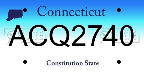 ACQ2740 Connecticut License Plate
