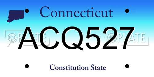 ACQ527 Connecticut License Plate