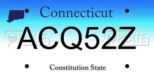 ACQ52Z Connecticut License Plate