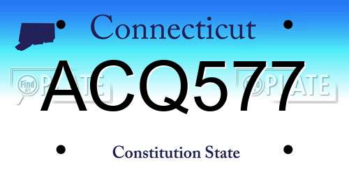 ACQ577 Connecticut License Plate