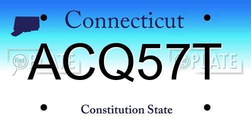 ACQ57T Connecticut License Plate