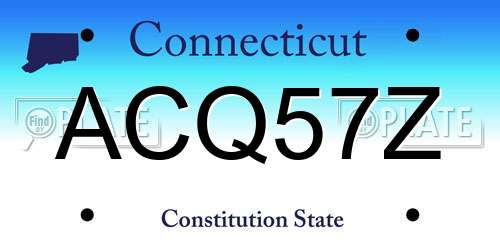 ACQ57Z Connecticut License Plate