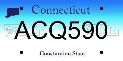 ACQ590 Connecticut License Plate