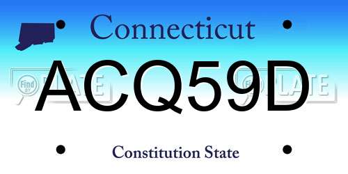 ACQ59D Connecticut License Plate