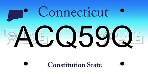 ACQ59Q Connecticut License Plate