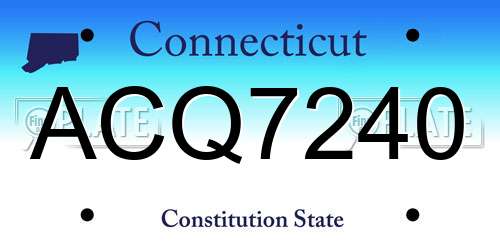 ACQ7240 Connecticut License Plate