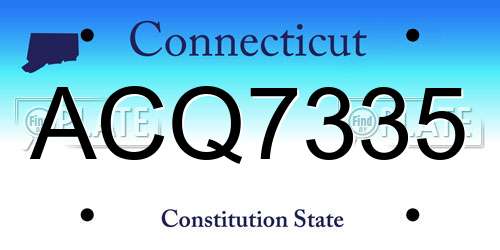 ACQ7335 Connecticut License Plate