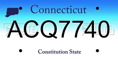 ACQ7740 Connecticut License Plate