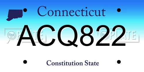 ACQ822 Connecticut License Plate