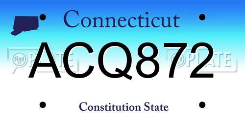 ACQ872 Connecticut License Plate