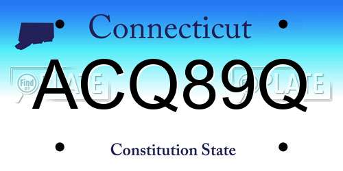 ACQ89Q Connecticut License Plate