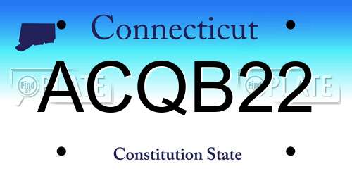 ACQB22 Connecticut License Plate