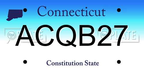 ACQB27 Connecticut License Plate