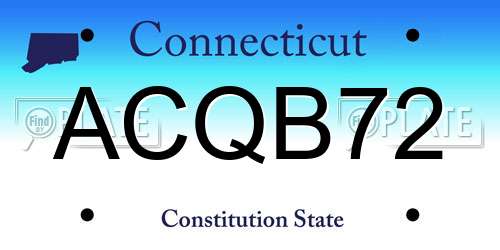ACQB72 Connecticut License Plate