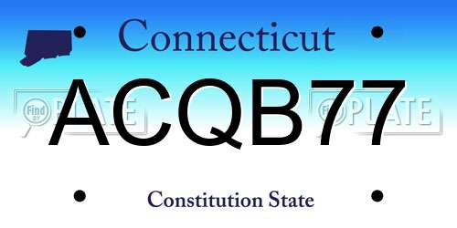 ACQB77 Connecticut License Plate