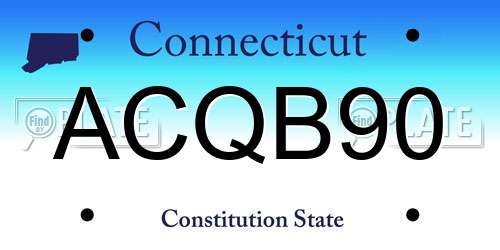 ACQB90 Connecticut License Plate