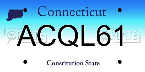 ACQL61 Connecticut License Plate