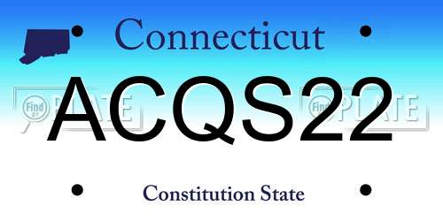 ACQS22 Connecticut License Plate