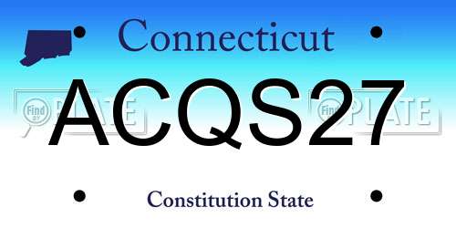 ACQS27 Connecticut License Plate