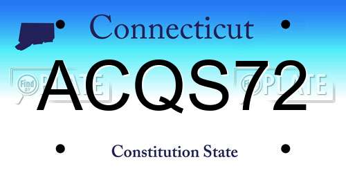 ACQS72 Connecticut License Plate