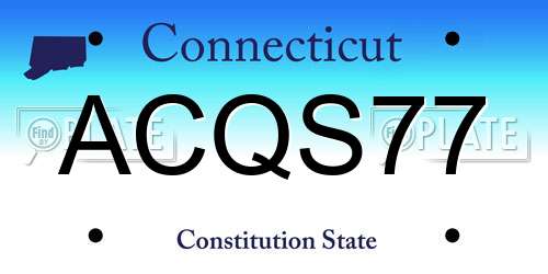 ACQS77 Connecticut License Plate