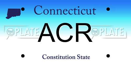 ACR Connecticut License Plate