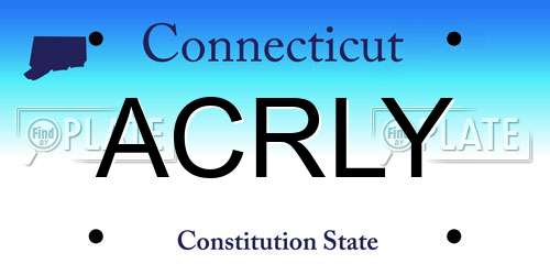 ACRLY Connecticut License Plate
