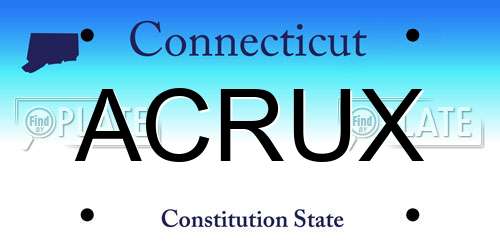 ACRUX Connecticut License Plate