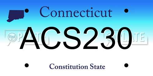 ACS230 Connecticut License Plate