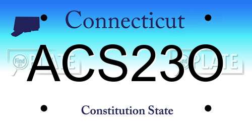 ACS23O Connecticut License Plate