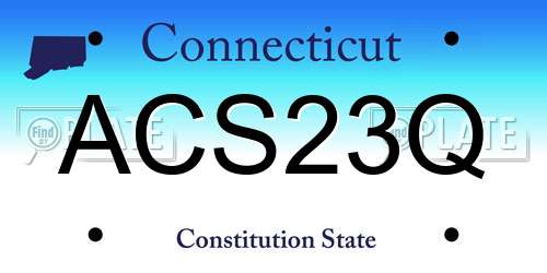 ACS23Q Connecticut License Plate