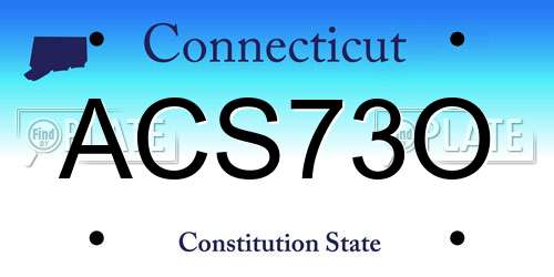 ACS73O Connecticut License Plate