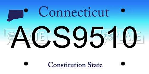 ACS9510 Connecticut License Plate