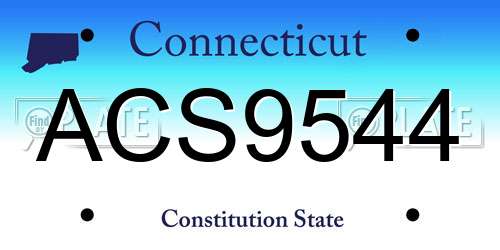 ACS9544 Connecticut License Plate