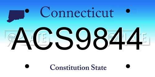 ACS9844 Connecticut License Plate