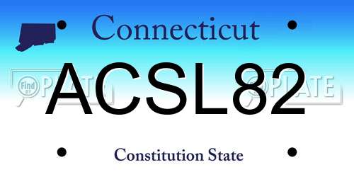 ACSL82 Connecticut License Plate