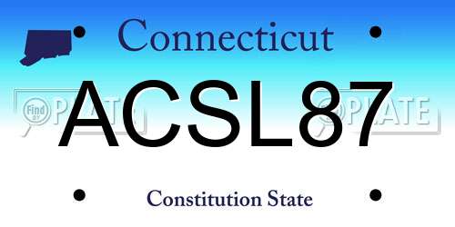 ACSL87 Connecticut License Plate