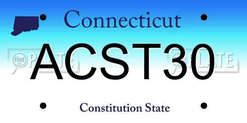ACST30 Connecticut License Plate