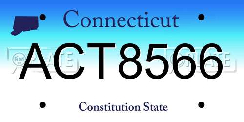 ACT8566 Connecticut License Plate