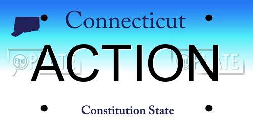 ACTION Connecticut License Plate