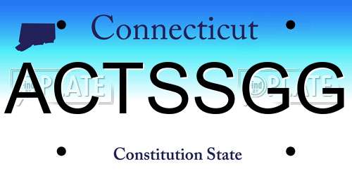 ACTSSGG Connecticut License Plate