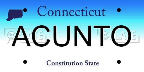 ACUNTO Connecticut License Plate