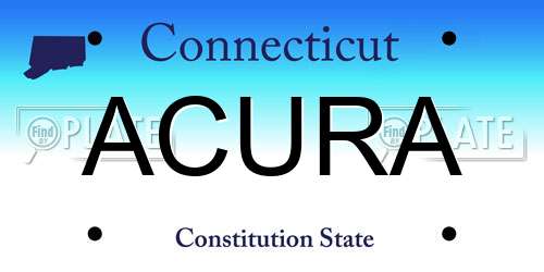ACURA Connecticut License Plate