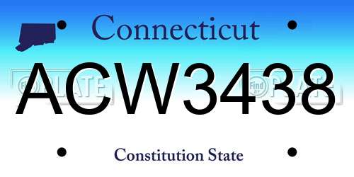 ACW3438 Connecticut License Plate