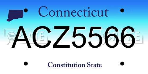 ACZ5566 Connecticut License Plate