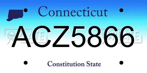 ACZ5866 Connecticut License Plate
