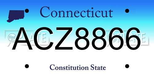 ACZ8866 Connecticut License Plate