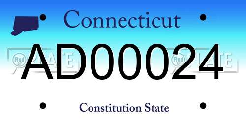 AD00024 Connecticut License Plate