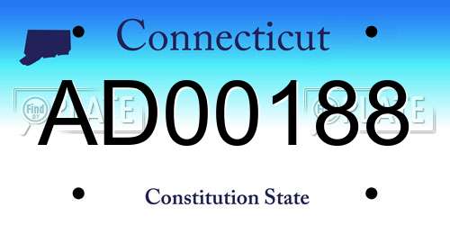 AD00188 Connecticut License Plate