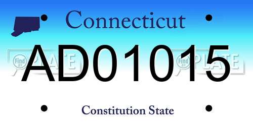 AD01015 Connecticut License Plate